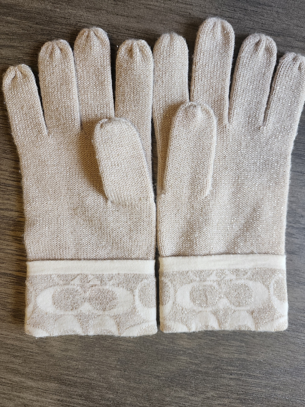 Women's Metallic Knit COACH gloves